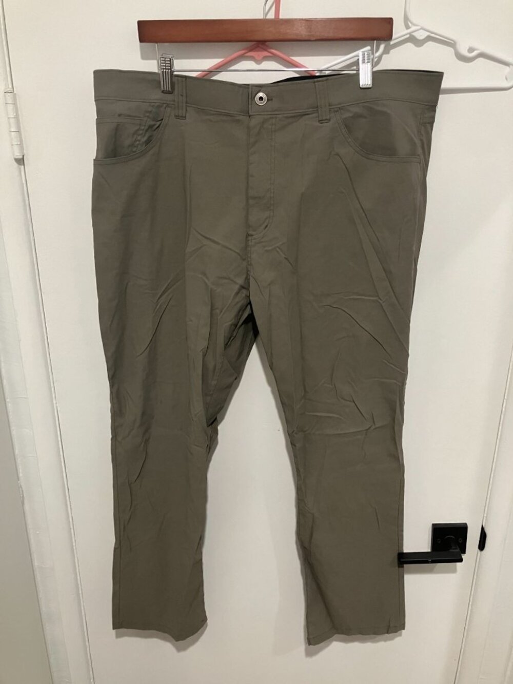 Eddie Bauer Men's Adventure Trek Stretch Hiking/Travel Pants, Gray/Green, 40x30